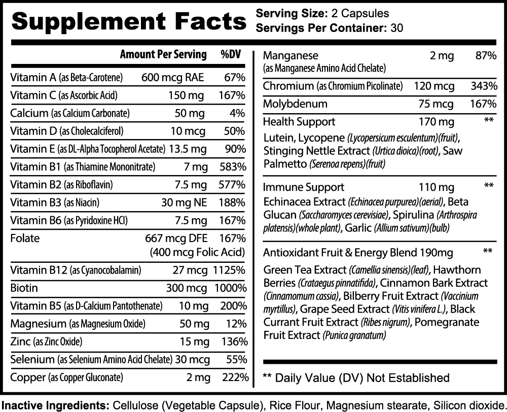 Men's Complete Supplement Tablet with Vitamins 60 count - Clearance Sale
