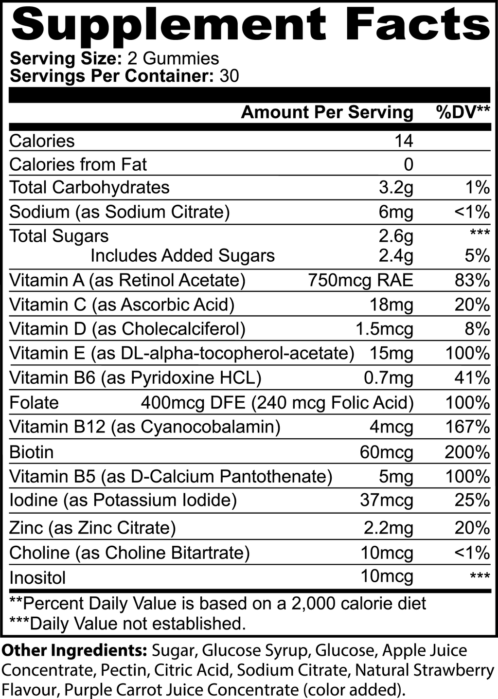 Multivitamin Natural Sleep VitaBears Daily Gummies (Strawberry Flavour) - Clearance Sale