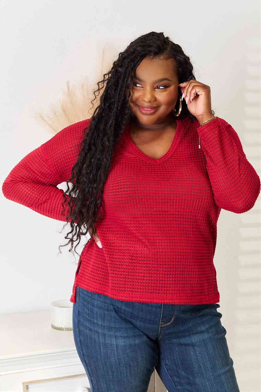 Culture Code Full Size Wide Notch Relax Women Top