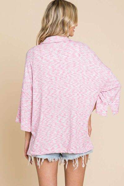 Culture Code Button Up Drop Shoulder Slit Women Shirt
