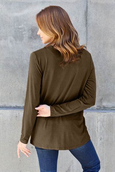 Basic Bae Full Size V-Neck Long Sleeve Women Top
